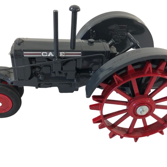 Vintage 1987 Case Black Narrow Front Red Steel Wheel Die Cast Tractor Scale 1/16 - Picture 3 of 11